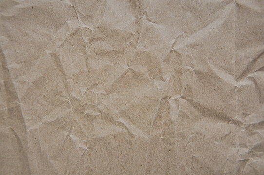 Texture of brown crumpled craft paper, full frame 19169353 Stock