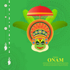Vector illustration for Happy Onam greeting