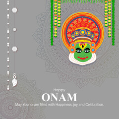 Vector illustration for Happy Onam greeting