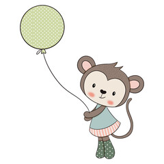 Cute monkey cartoon design character 