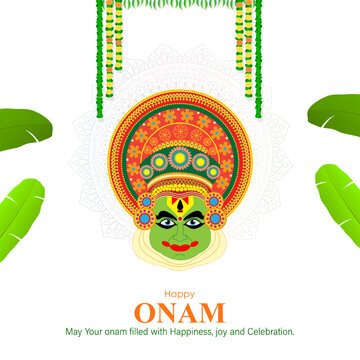 Vector illustration for Happy Onam greeting