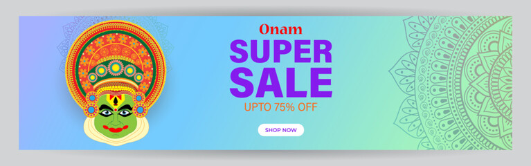 Vector illustration for Happy Onam Sale banner