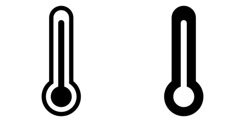 ofvs79 OutlineFilledVectorSign ofvs - thermometer vector icon . isolated transparent - high temperature scale sign . climate change . black outline and filled version . AI 10 / EPS 10 . g11389 - obrazy, fototapety, plakaty
