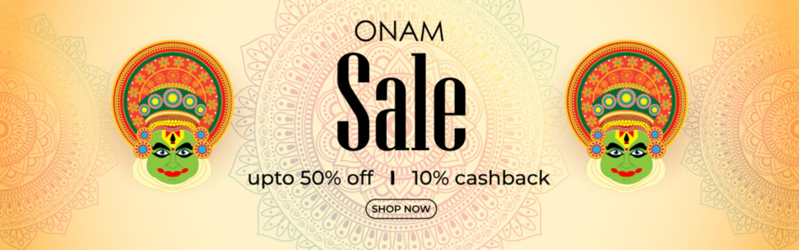 Vector illustration for Happy Onam Sale banner