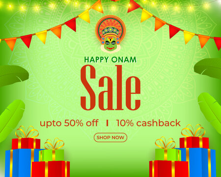 Vector illustration for Happy Onam Sale banner
