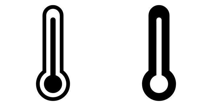 ofvs79 OutlineFilledVectorSign ofvs - thermometer vector icon . isolated transparent - high temperature scale sign . climate change . black outline and filled version . AI 10 / EPS 10 . g11389