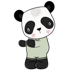 Cute panda cartoon design character 