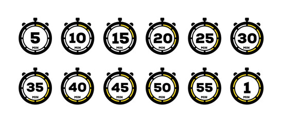 stopwatch icon in different style vector illustration. two colored and black stopwatch vector icons designed in filled, outline, line and stroke style can be used for web, mobile, ui
