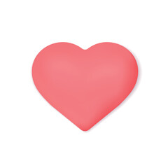 heart minimalistic 3d icon, cartoon vector illustration