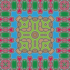 Seamless vector pattern. Background texture in geometric ornamental style.Repeat background.Color mandala.