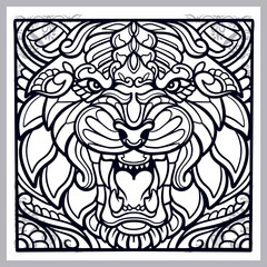 Tiger zentangle arts isolated on white background