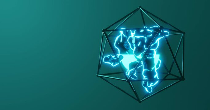 Radiation Sign in containment container. Symbolic animation. Loopable. Seamless loop.