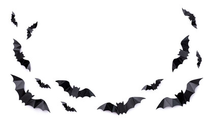 composition on the theme of the holiday halloween bats on a white background