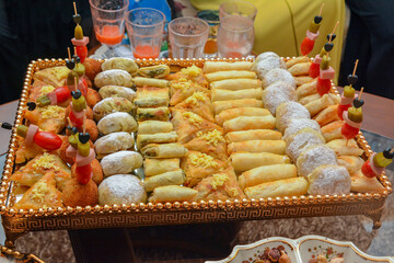 Moroccan salty and sweet appetizers are served at weddings and birthdays. The concept of cooking in Morocco