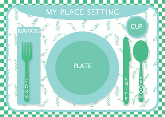 napkin plate spoon fork knife