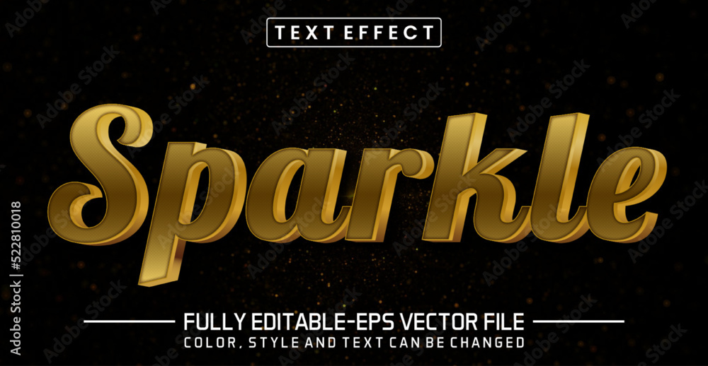 Poster editable text effect, sparkle text style theme.