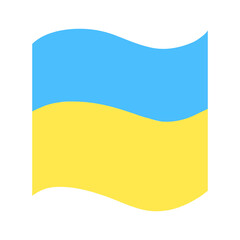Vector illustration of Flag of Ukraine in flat style. National symbol of Ukrainian nation. Blue and yellow stripes