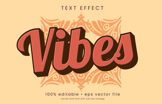 Good vibes only motivational text effect with retro 80's design style typography