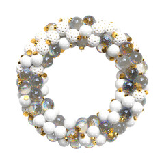 Christmas decorative wreath from gold balls.