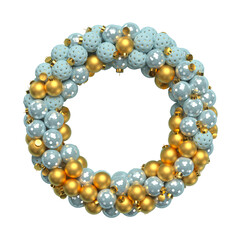 Christmas decorative wreath from gold balls.