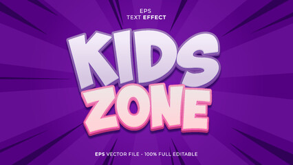 Kids Zone Editable text effect font
