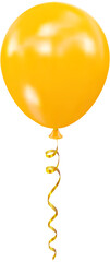 Yellow realistic glossy helium balloon for birthday, event, party, celebrate anniversary and wedding