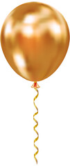 Gold realistic glossy helium balloon for birthday, event, party, celebrate anniversary and wedding