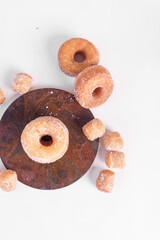 regular and mini doughnuts 