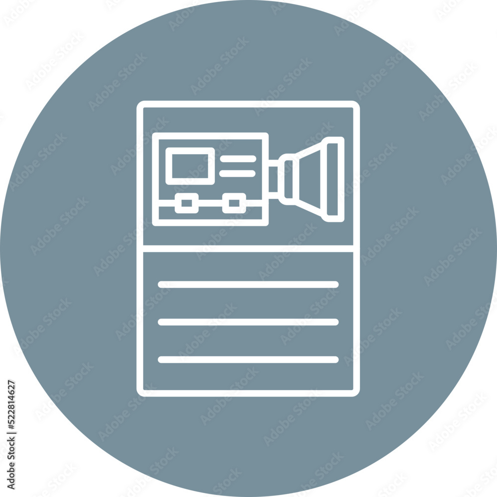 Poster script line two color icon