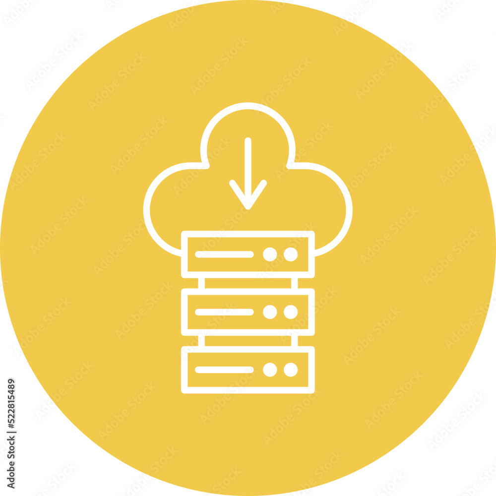 Aufkleber cloud database line two color icon
