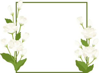 Wreath of jasmine flower illustration.