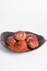 dish of meatballs in tomato sauce