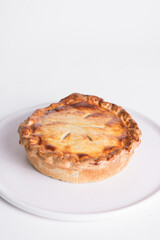 Cooked pie on plate