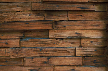 old block wood wall