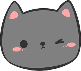 cute cat head cartoon element