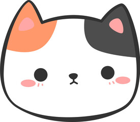 cute cat head cartoon element