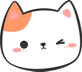 cute cat head cartoon element