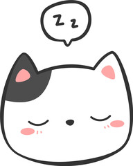 cute cat head cartoon element