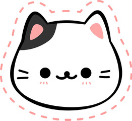cute cat head cartoon element