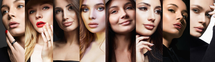beautiful models portrait. beauty collage of beautiful women