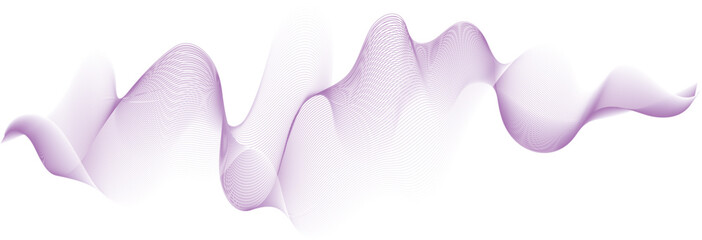 abstract vector illustration of violet colored wave lines on white background