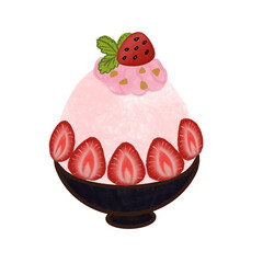 Strawberries pink pingsu.