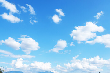 Blue sky and white cloud on a sunny day - skyscape & Cloudscape, beautiful blue sky for background