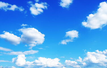 Blue sky and white cloud on a sunny day - skyscape & Cloudscape, beautiful blue sky for background