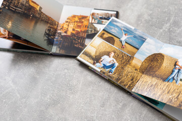 Photo Books or Albums Provide Sweet Memory of Growing Up Process to Family Members. - obrazy, fototapety, plakaty