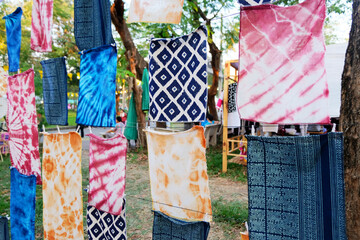 Natural dyed fabric background - Thailand