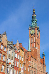 Tower of the historic main town hall building in Gdansk, Poland