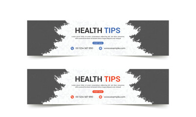 Medical healthcare social media web promotion banner template, medical healthcare tips youtube header, medical care Linkedin cover template