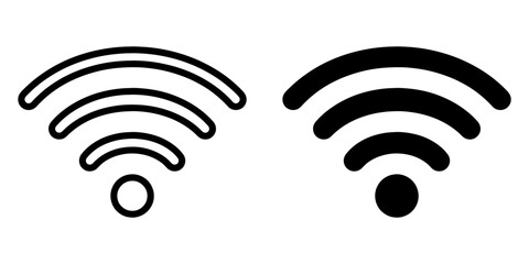 ofvs80 OutlineFilledVectorSign ofvs - wi-fi vector icon . isolated transparent - wireless sign . remote internet access . black outline and filled version . AI 10 / EPS 10 . g11390