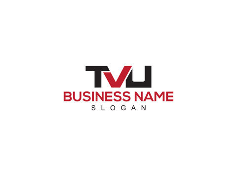 Simple TVU Logo Icon Design, Creative TV t v u Logo Letter Vector Image Design For Clothing Brand or Business